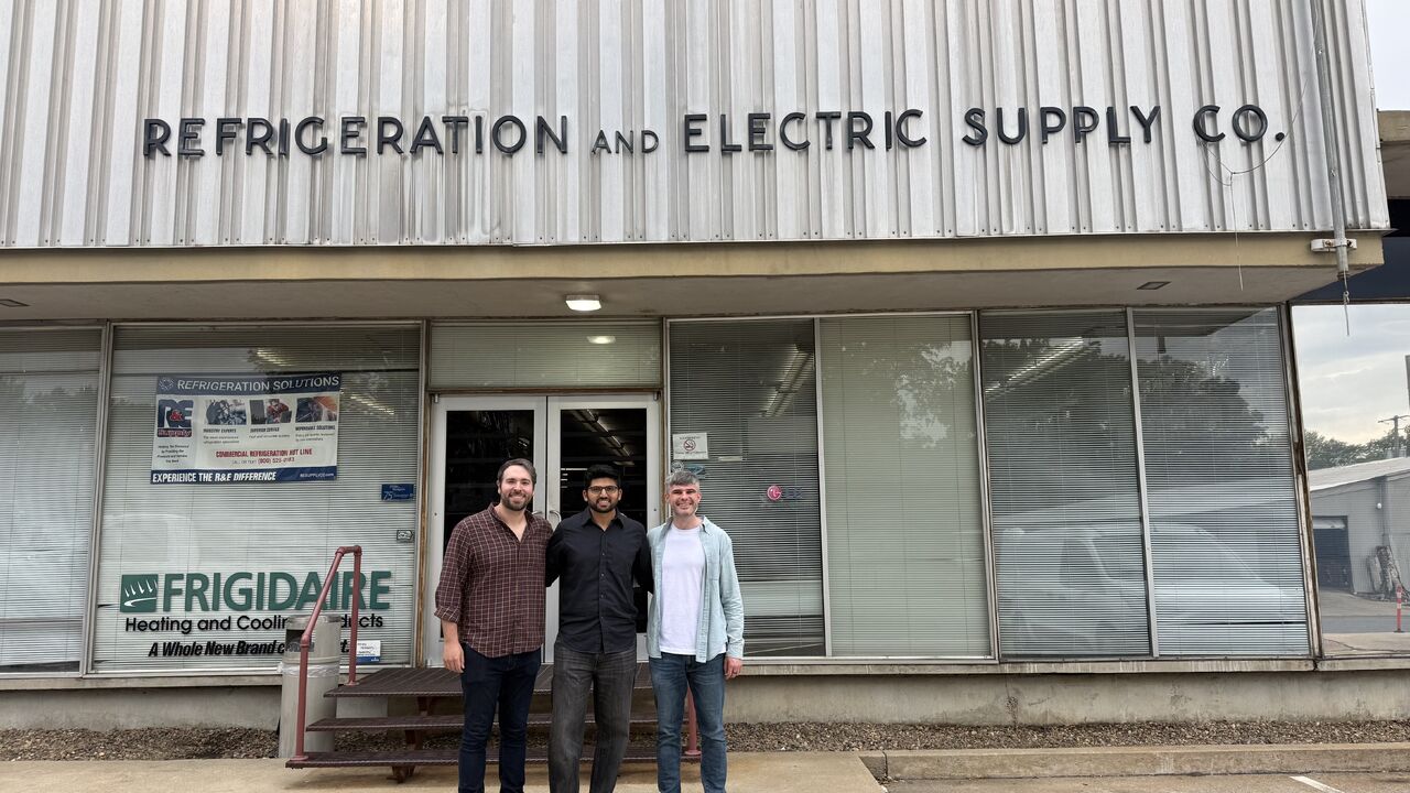 The Lantern team outside the Refrigeration and Electric Supply Co. building in Little Rock.